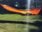 Jacks R Better James River Bridge ultralight hammock hung in the forest
