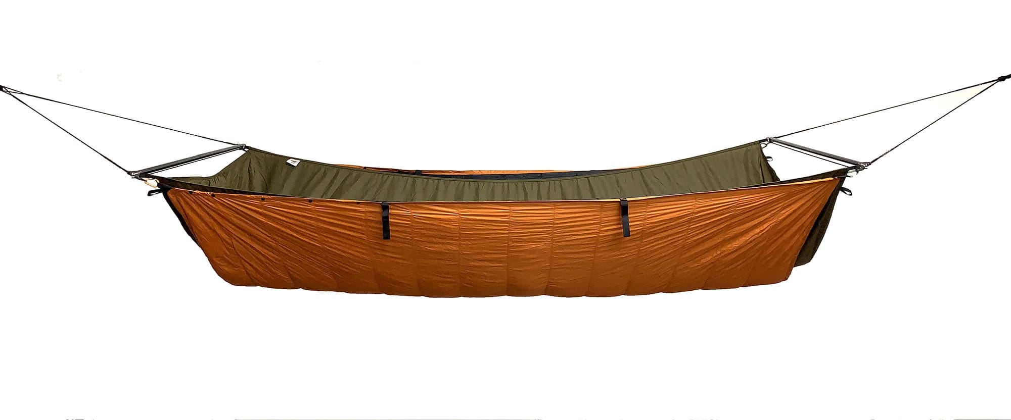 Camper resting in the Jacks R Better James River Bridge ultralight bridge hammock