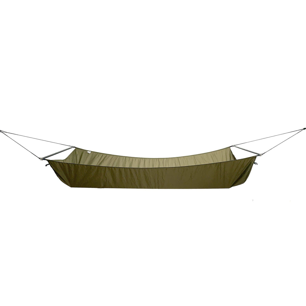 Jacks R Better James River Bridge ultralight backpacking hammock hung between two trees