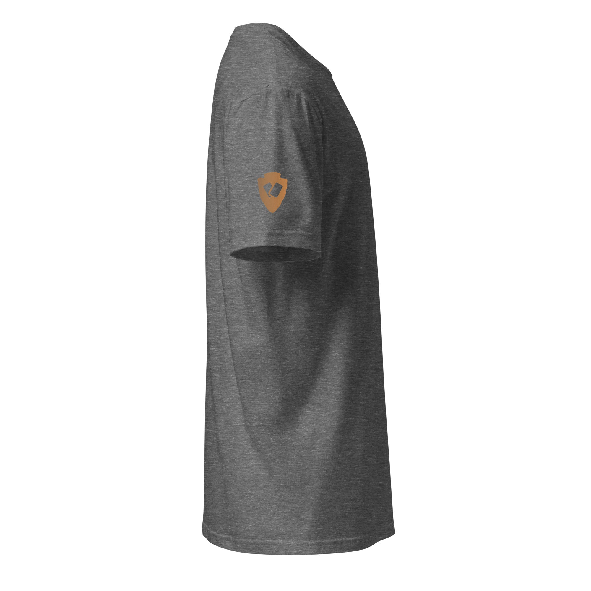 Jacks R Better logo t-shirt in graphite heather, right side view