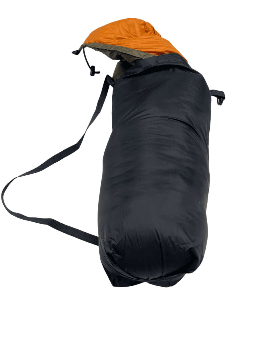 Jacks R Better SilNyl compression sack cinched down to minimize pack volume