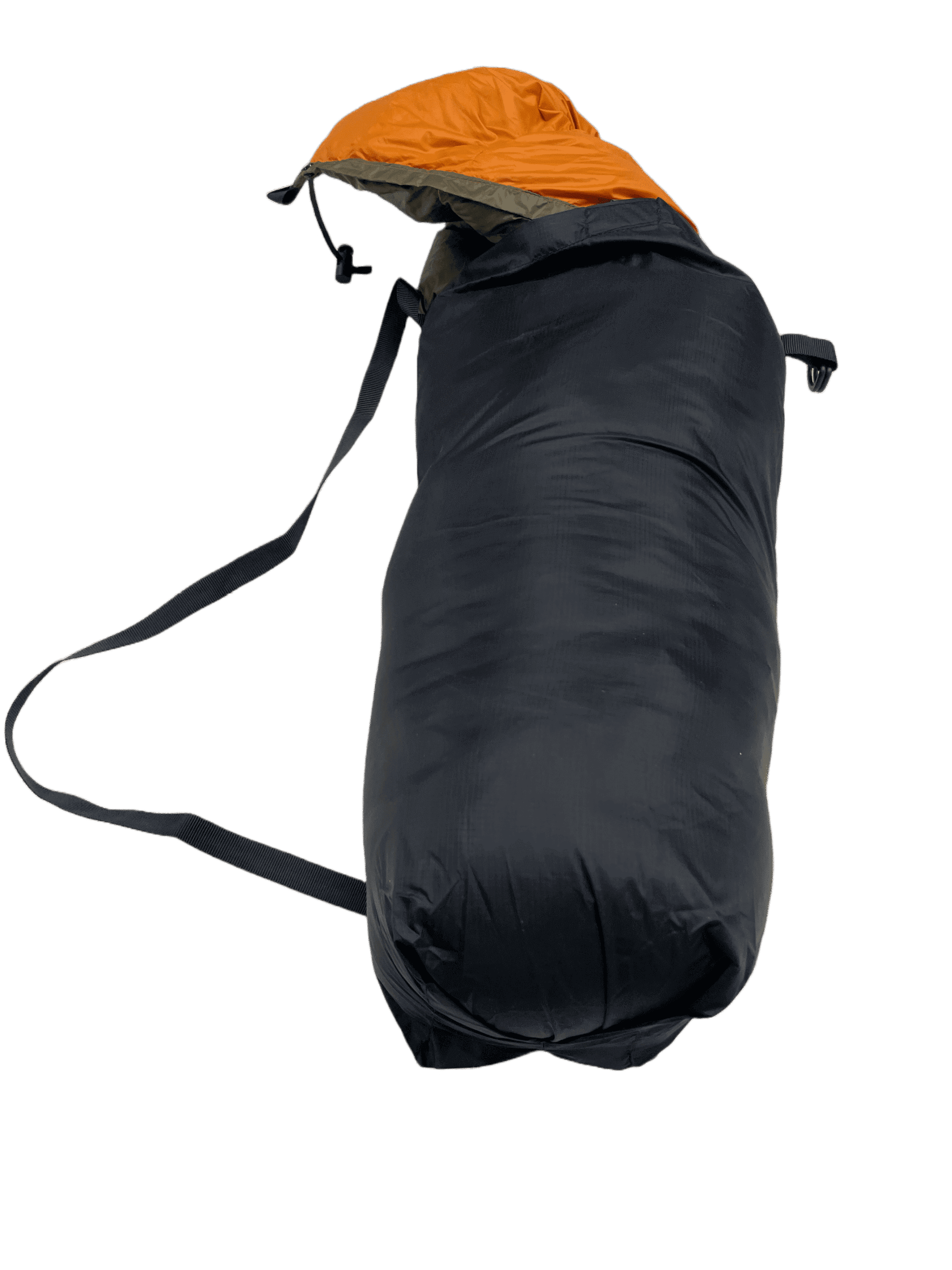 Jacks R Better SilNyl compression sack cinched down to minimize pack volume