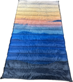 Jacks R Better Wayah Bald Sunset 40°F limited-edition ultralight quilt in the orange-to-blue sunset print