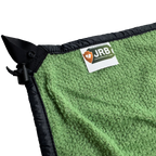 Jacks R Better Wind Gap Alpha Fern Green corner with the JRB underquilt suspension clip attached